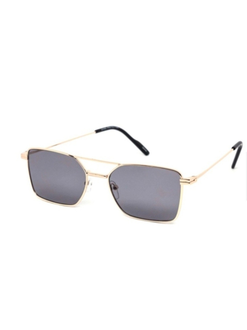 Gold Frame Men's Sunglasses with Gray Lenses